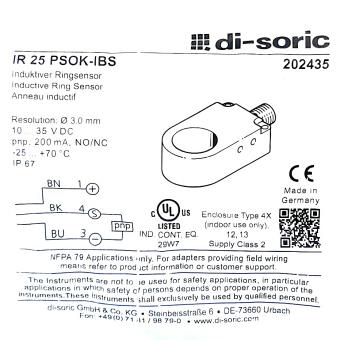Inductive ring sensor IR 25 PSOK-IBS 