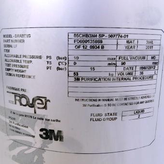 Stainless steel filter bag 05CHB3N4 SP-507774-01 