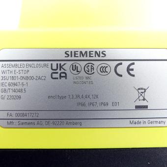 Mushroom button in yellow housing IEC 60947-5-1 