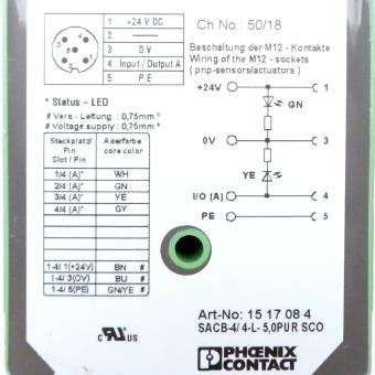 Verteilerbox SACB-4/ 4-L- 5,0PUR SCO 