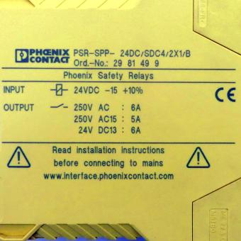 Safety Relay PSR-SPP-24DC/SDC4/2X1/B Used