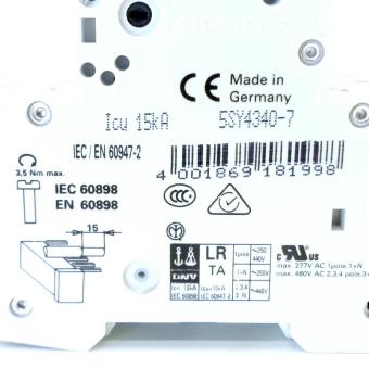 Circuit breaker 5SY43 MCB C40 