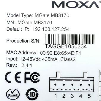 Modbus Gateway MGate MB3170 