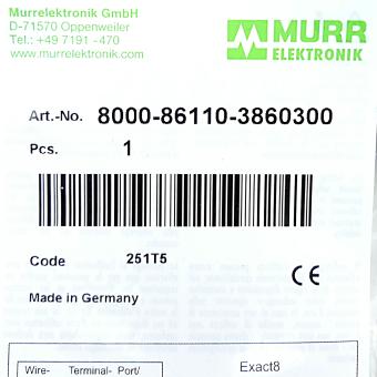 Exact8, 6xM8, 4-pin, fixed connection 