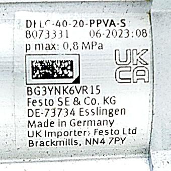 Cylinder with holding brake CFLC-40-20-PPVA-S 