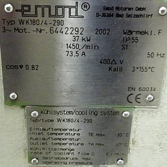 Wassergekühlter Drehstrommotor WK180/4-290 