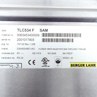 Positioning controller for 3-phase AC servo motors with Profibus-DP fieldbus interface and SAM safety module TLC534F -/HIFA/SAM/PBDP  Used