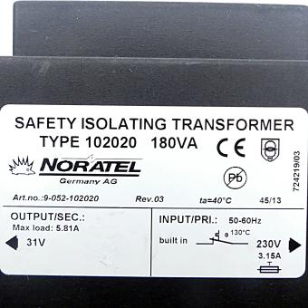 saftey isolating transformer 102020 