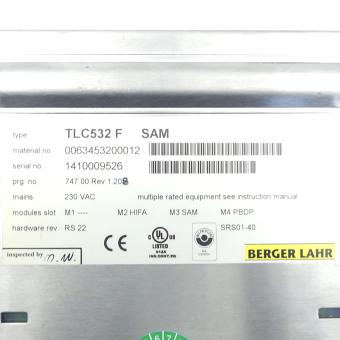 Positioning controller for 3-phase AC servo motors with Profibus-DP fieldbus interface and SAM safety module TLC532F -/HIFA/SAM/PBDP Used