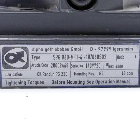 Planetengetriebe SGP060-MF1-4-10/060S02  Neu