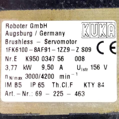 Servomotor 1FK6100-8AF91-1ZZ9-TS09  Used