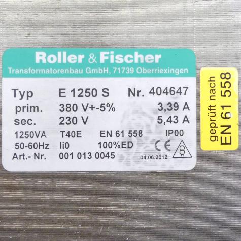 Einphasen-Transformator E 1250 S  Neu