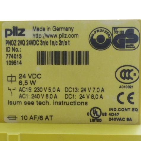 Safety Relay PNOZ 2VQ 24 VDC  Used