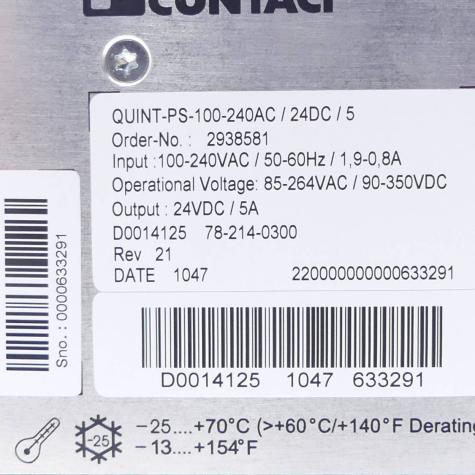 Power supply QUINT-PS-100-240AC/24DC/5  New