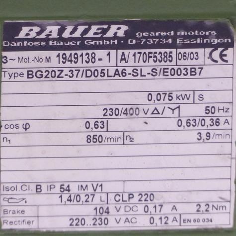 Getriebemotor BG20Z-35/D05LA6-SL/E003BB7 Gebraucht