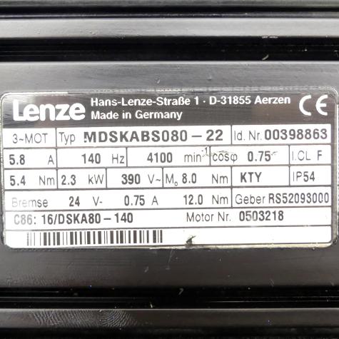 Servo motor 3-MOT MDSKABS080-22 Used
