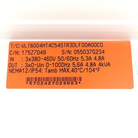Frequenzumformer VLT6004HT4C54STR3DLF00A00C0  Gebraucht