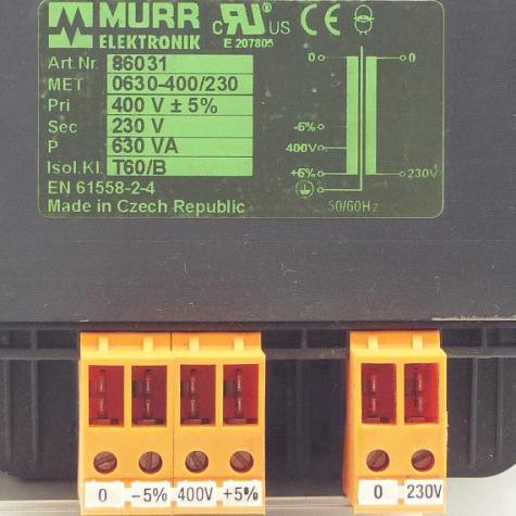 Trenntransformator MET 0630-400+-5%/230 