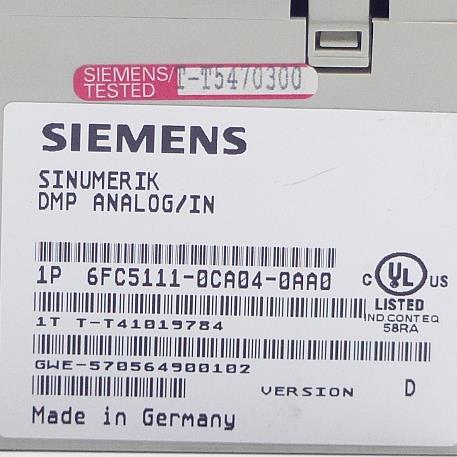 Siemens Sinumerik DMP Analog/In 6FC5111-0CA04-0AA0 Neu geöffnete OVP