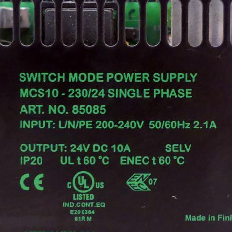 Power Supply  MCS10-230/24  Used