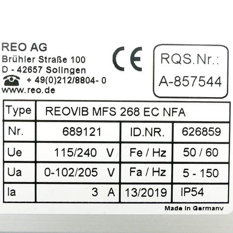 Frequenzumrichter REOVIB MFS 268 EC NFA Neu