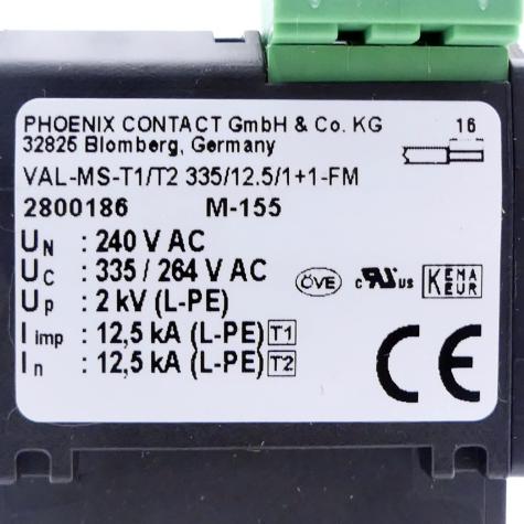 Surge arresters VAL-MS-T1/T2 335/12.5/1+1-FM New FS