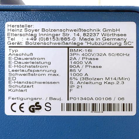 Stud welding device BMK-16i New