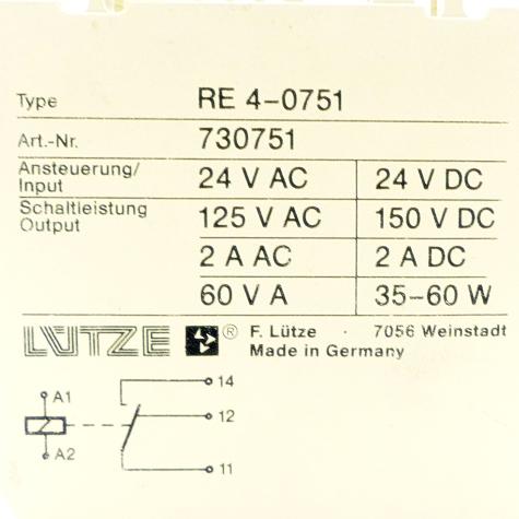Relay RE 4-0751 Used