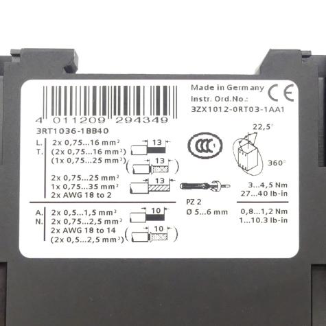 Leistungsschütz 3RT1036-1BB40 