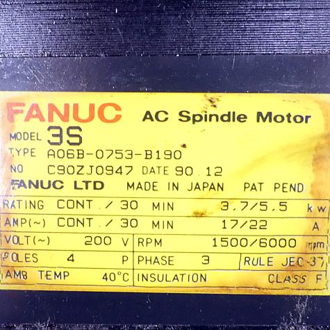 Spindelmotor A06B-0753-B190 Gebraucht