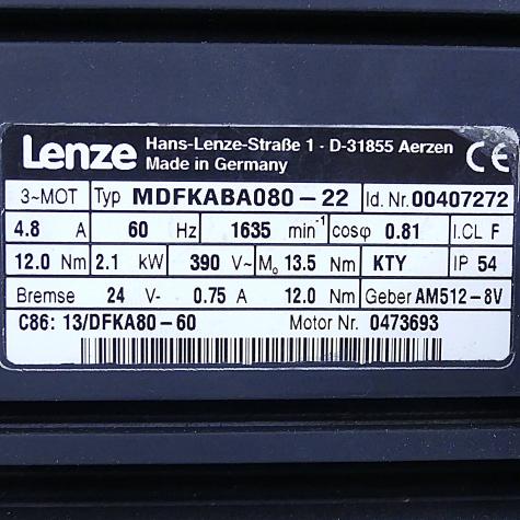Servomotor mit Getriebe MDFKABA080-22  Gebraucht