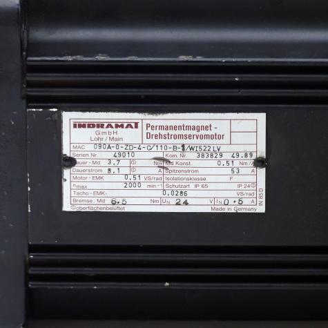 Permanent Magnet Motor 090A-0-ZD-4-C/110-B-1/WI522LV Gebraucht