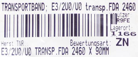 Transportband FDA 2460 x 90 mm  Neu