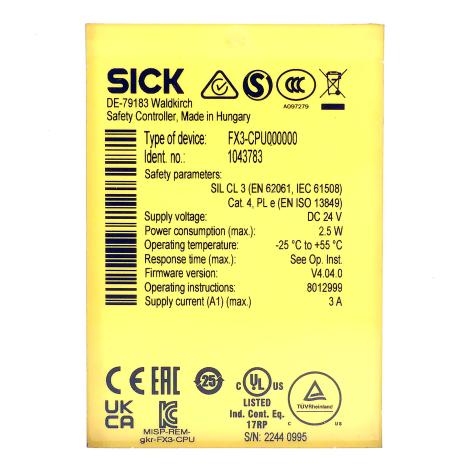 Safety controller Flexi Soft FX3-CPU000000  New open Box