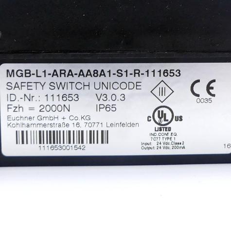 Sicherheitsschalter MGB-L1-ARA-AA8A1-S1-R MGB-L1-ARA-AA8A1-S1-R-111653 Gebraucht