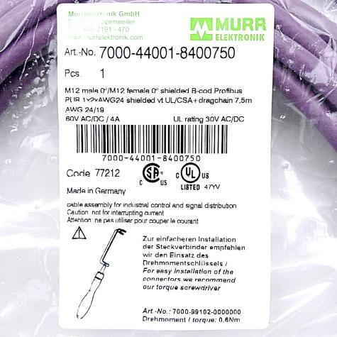 Profibus Kabel M12 St. 0° / M12 Bu. 0° B-kod.  Neu