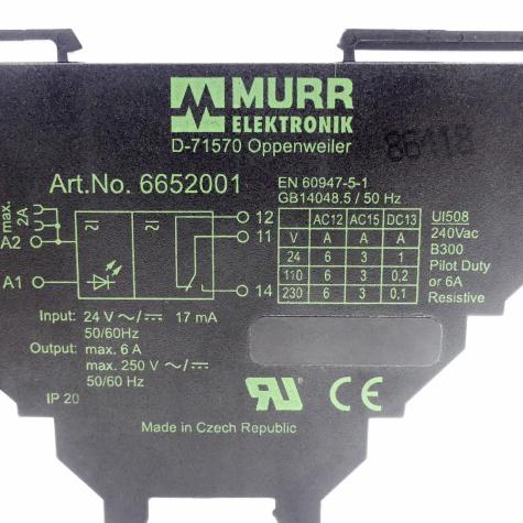 MIRO 6,2 24VDC-1U Ausgangsrelais  Neu OVP