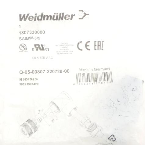 Sensor-/ actuator plug-in connector SAIBW-5/9 
