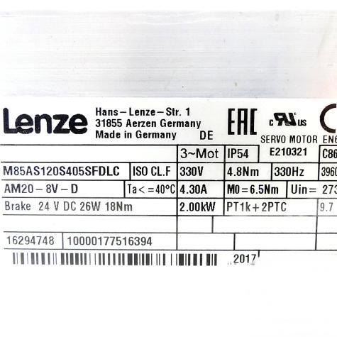 Servo Motor AM20-8V-D Used