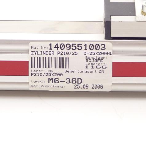 Bandzylinder 25 x 200  Neu