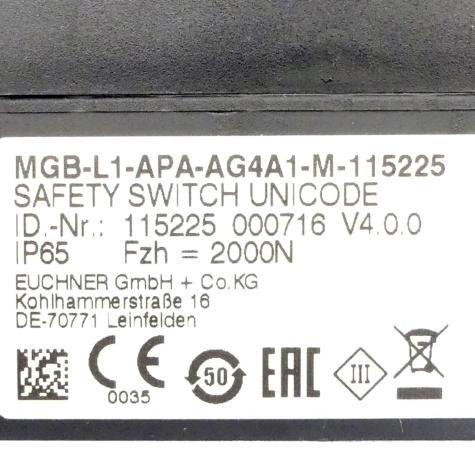 safety switch MGB-L1-APA-AG4A1-M-115225 Used