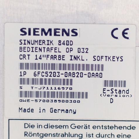 Sinumerik Control Panel OP 032 Refurbished