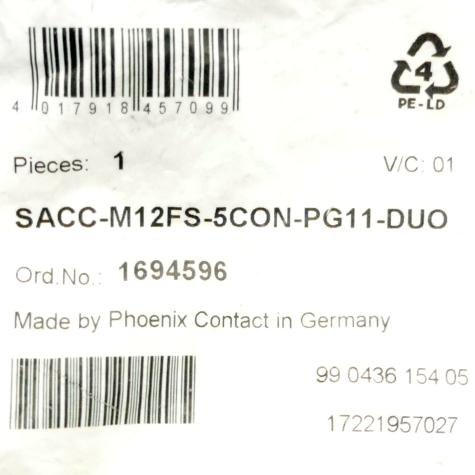 Steckverbinder SACC-M12FS-5CON-PG11-DUO Neu OVP