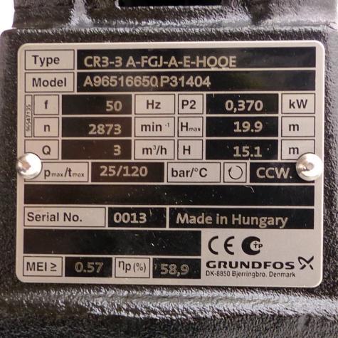 Vertikale Kreiselpumpe A96516650P31404 Neu OVP