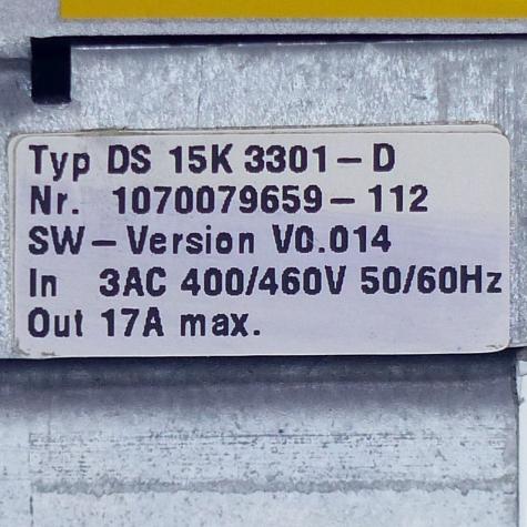 Servo Amplifier DS 15K 3301-D Used