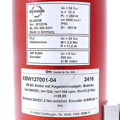 BLDC-Motor mit Kegelstirnradgetriebe  Neu