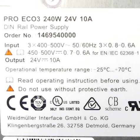 DIN-Schienen-Netzteil PRO ECO3 1469540000 Gebraucht