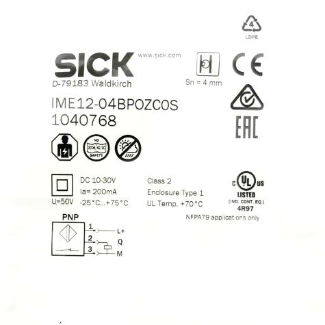 Inductive proximity sensor IME12-04BPOZC0S 
