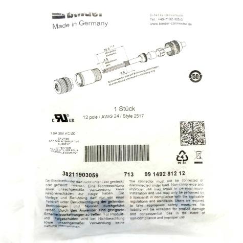 Circular connector 99 1492 812 12 New FS