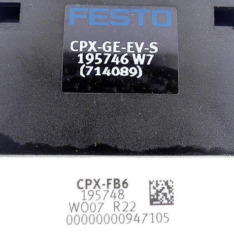 Bus node CPX-FB6 inkl. Interlink block CPX-GE-EV-S 195746 / 195748 Used